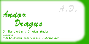 andor dragus business card